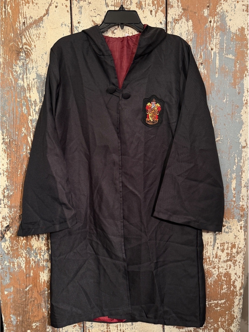 Harry Potter Hooded Robe, Gryffindor House, black maroon